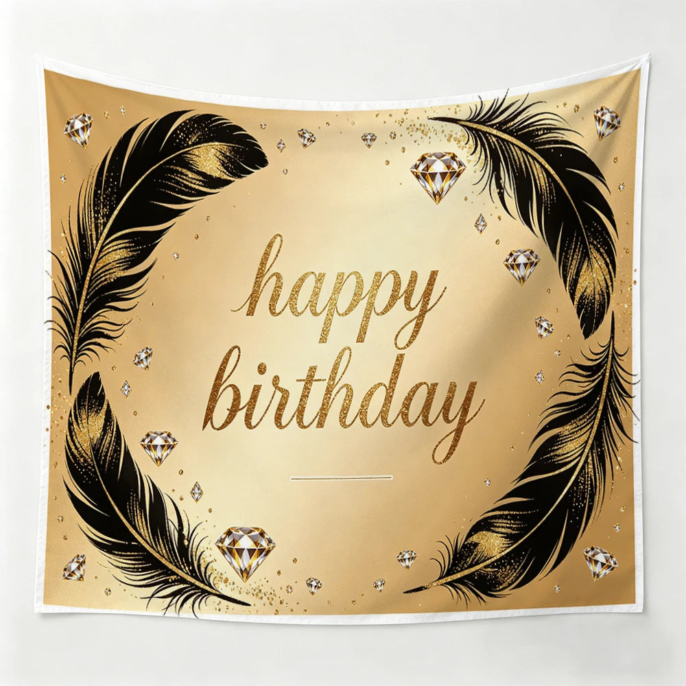 Golden Tulip Pearl Birthday Party Backdrop Hanging Cloth