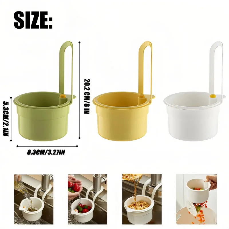 Faucet-Hanging Kitchen Sink Strainer Basket & Waste Catcher