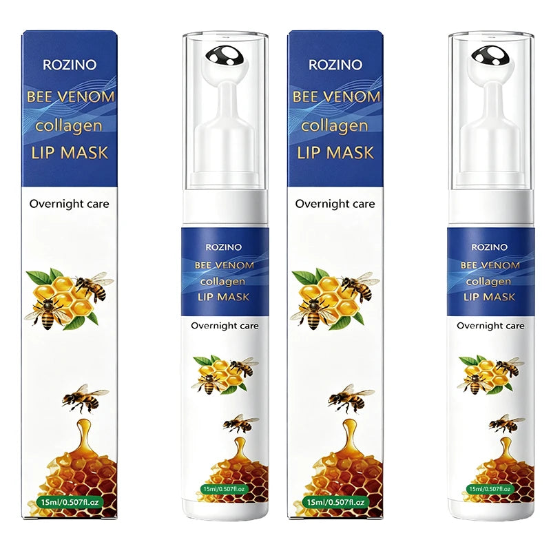 ROZINO Bee Venom Collagen Lip Mask | 360° Roll-On Plumper