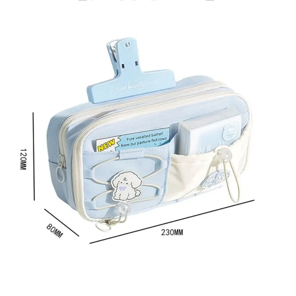 Drawstring Canvas Pencil Bag – Multi-Layer Large Capacity