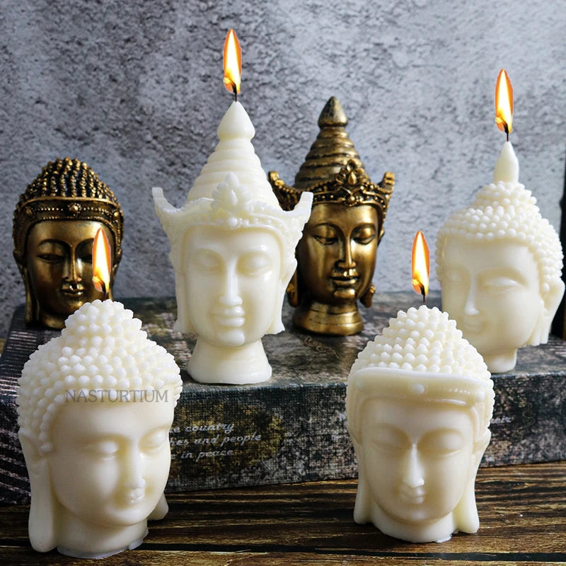 3D Buddha Head Silicone Mold – Candle, Resin & Plaster Casting
