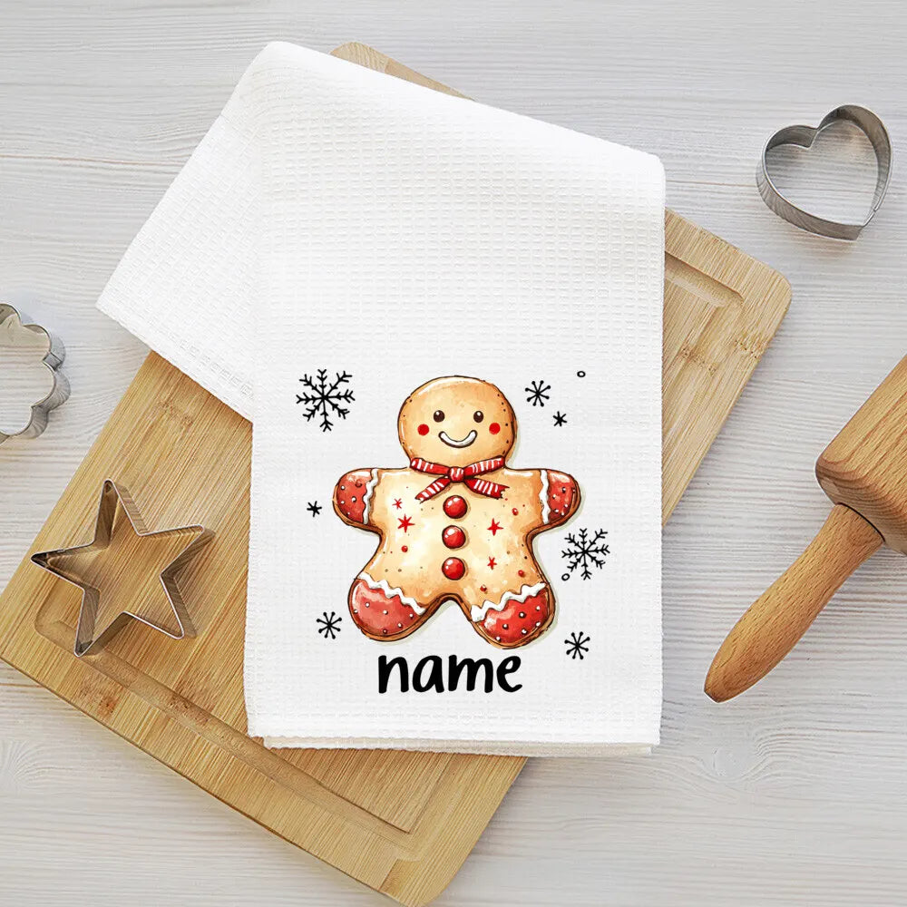 Personalized Christmas Tea Towel – Festive Holiday Kitchen Gift