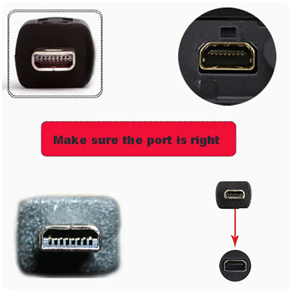 USB Mini 8-Pin Data & Charging Cable for Digital Cameras