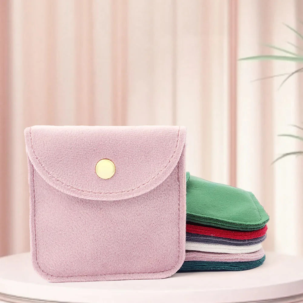 Velvet Envelope Jewelry Pouch | Snap Button Gift Bag