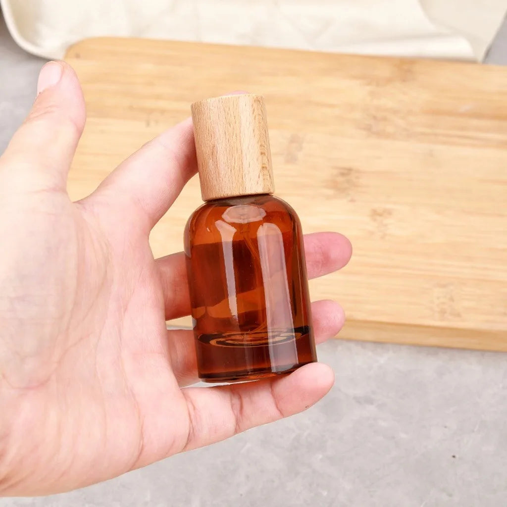 Refillable Amber Glass Perfume Spray Bottle | Travel Size