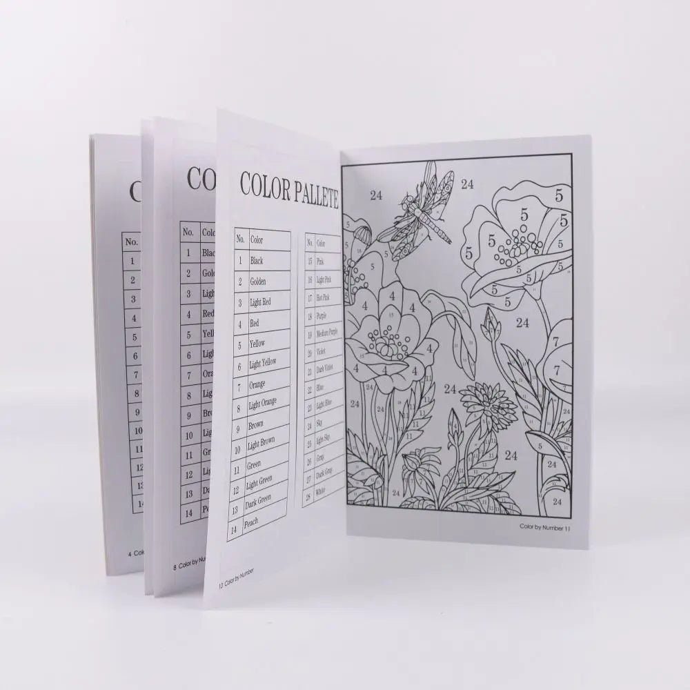80-Page Color By Number Coloring Book for Adults – A5
