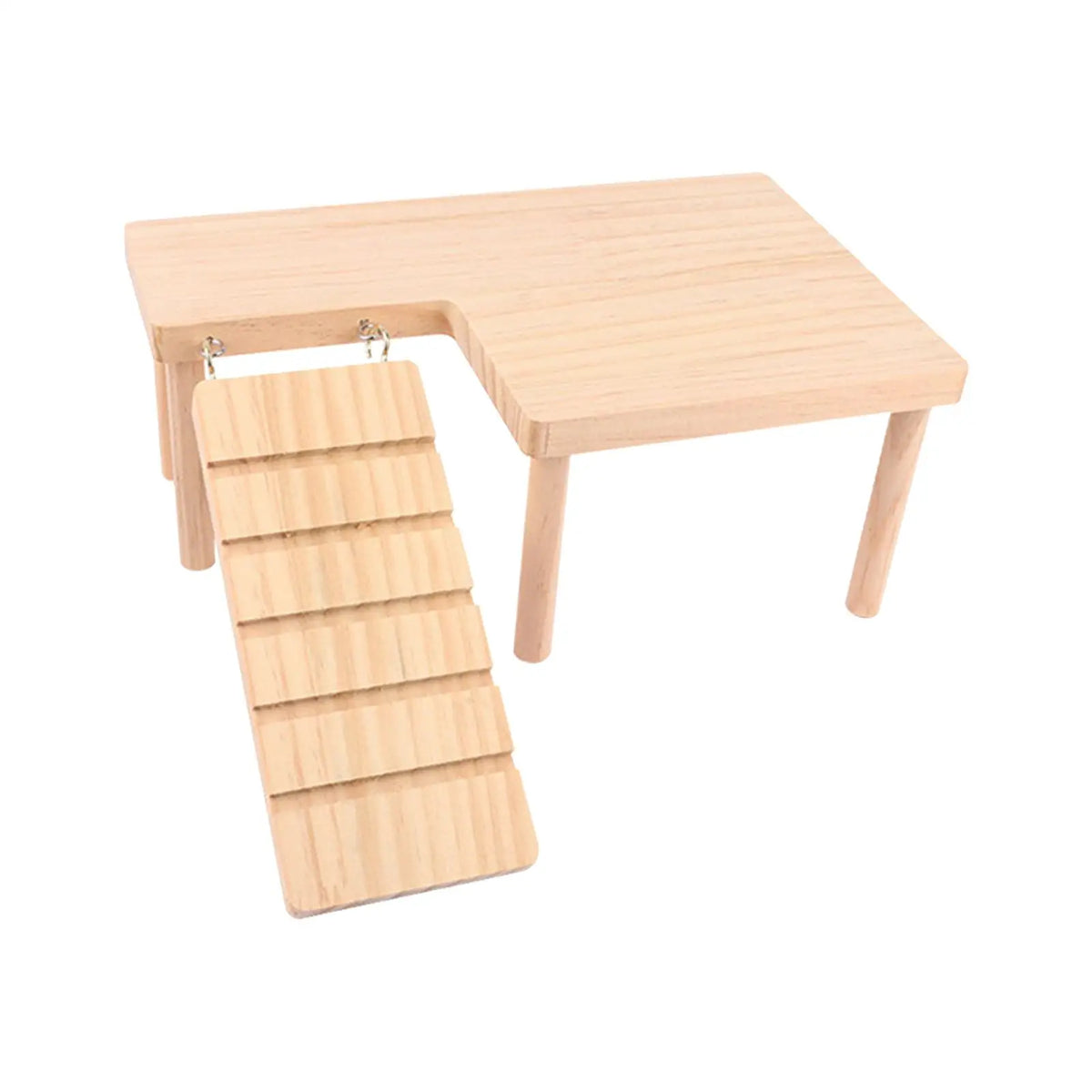 Wooden Hamster Climbing Platform with Ladder | Small Pet Toy