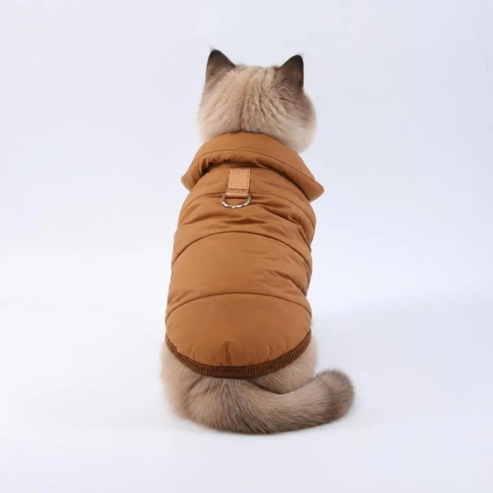 Windproof Fleece Dog Jacket with D-Ring | Small & Medium Dogs
