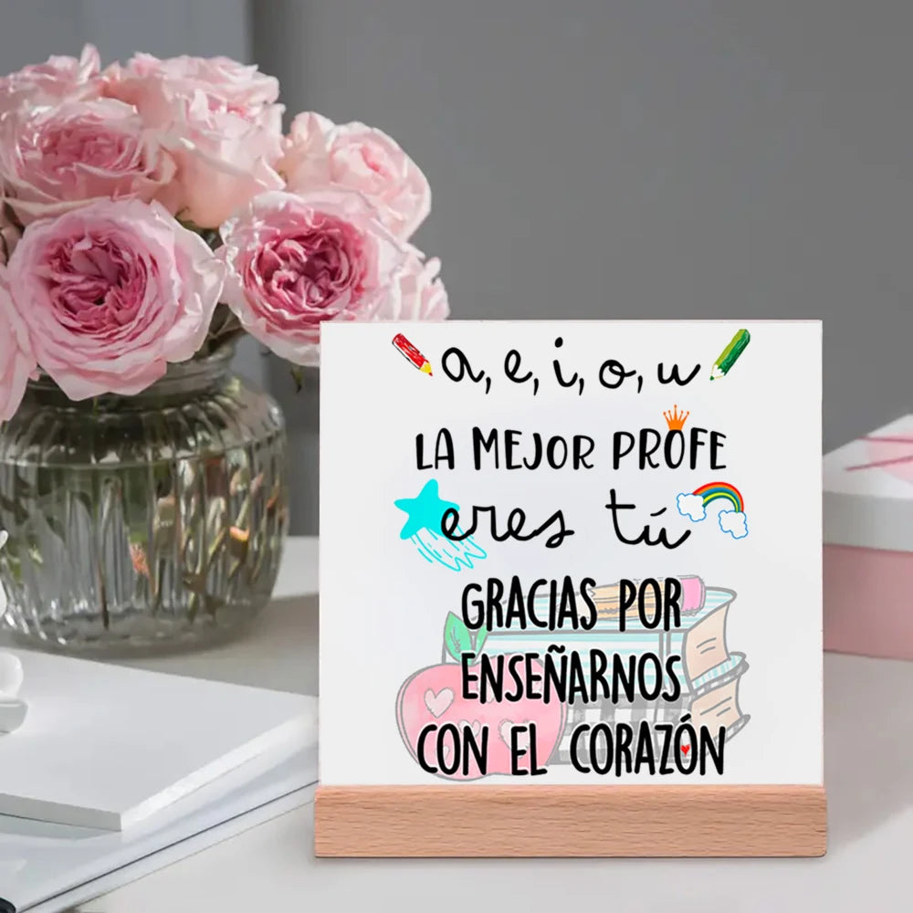 Spanish Ceramic Plaque Sign – Teacher & Graduation Gift Decor