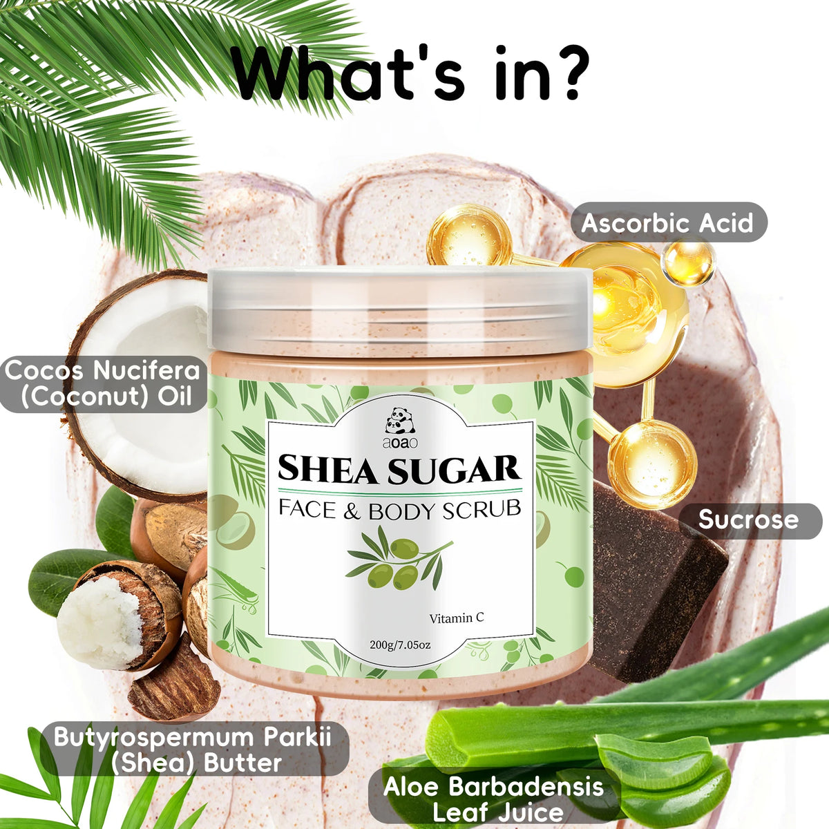 Shea Butter Exfoliating Scrub – Aloe, Coconut & Sucrase
