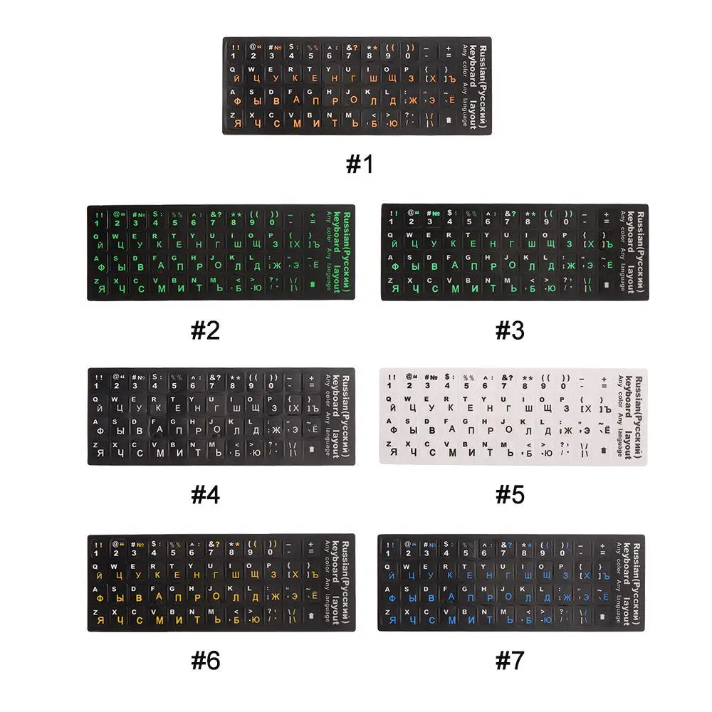 Russian Keyboard Stickers – Waterproof Frosted PVC Layout
