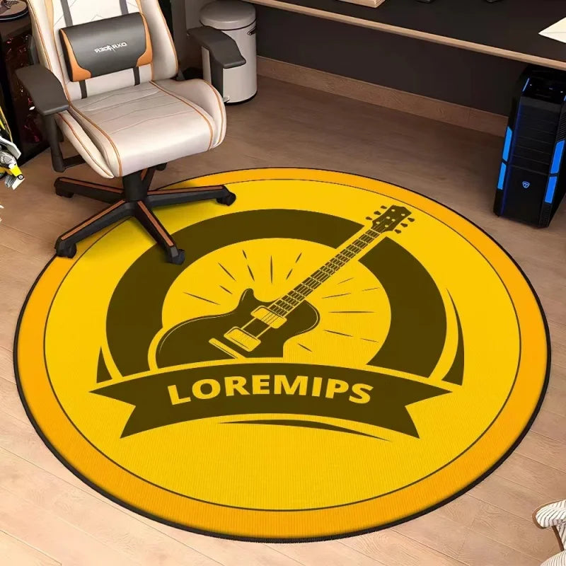 Round Music Record Rug – Non-Slip Bedroom Floor Mat