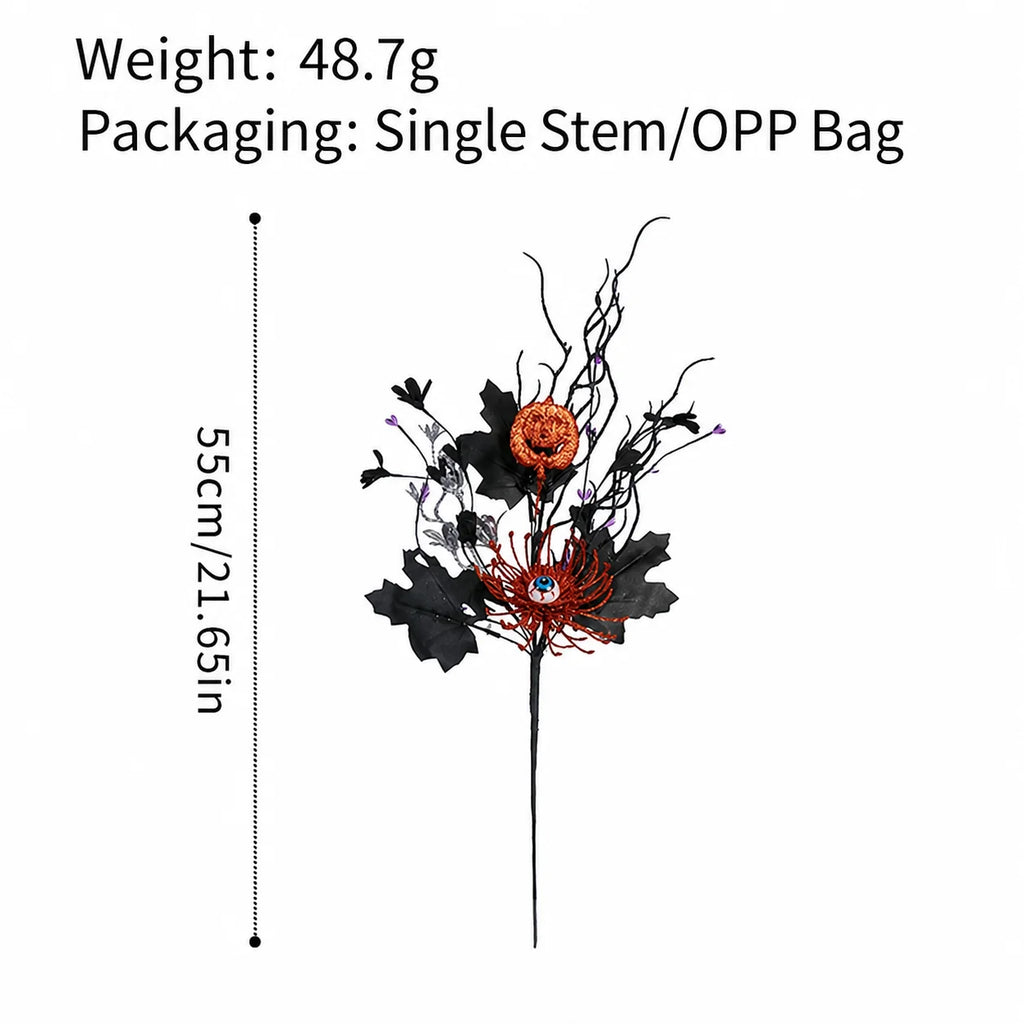 Halloween Gothic Jack O Lantern Artificial Floral Pick Stem