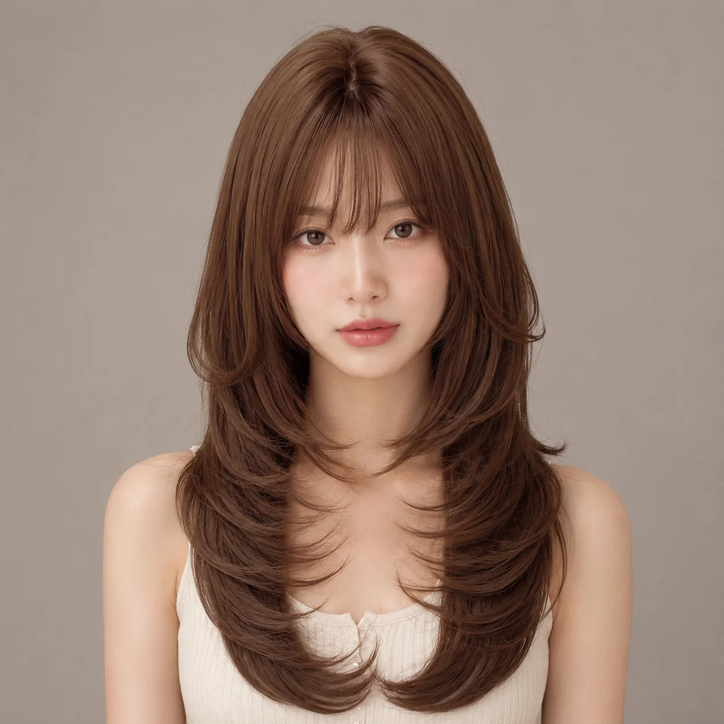 Lolita Curly Wig – Chocolate Brown Long Wavy Full Cap