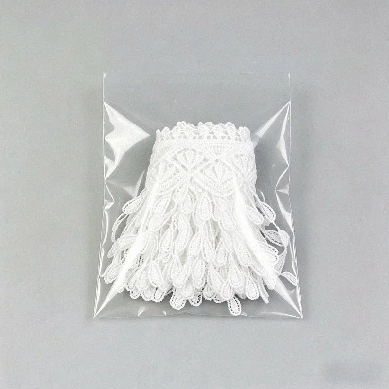 70mm Lace Fabric Ribbon Trim White Black – 1 Yard DIY Sewing