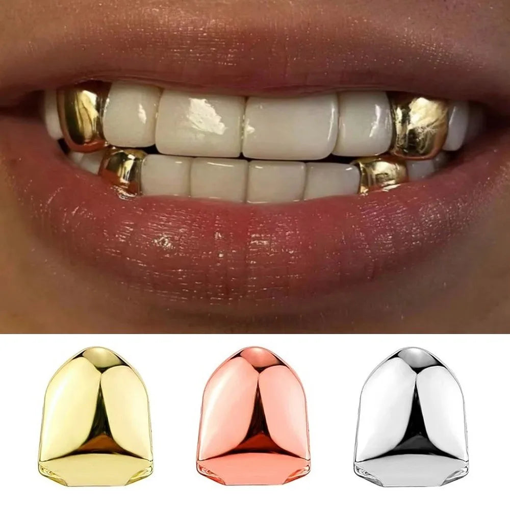 Hip Hop Single Tooth Grill Cap – Gold, Silver & Rose Gold