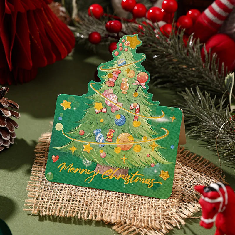 10-Pack Gold Foil Christmas Greeting Cards with Envelopes
