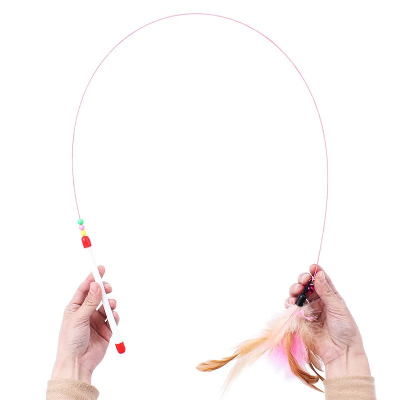 Cat Teaser Wand Set – Feather & Bell Interactive Cat Toy