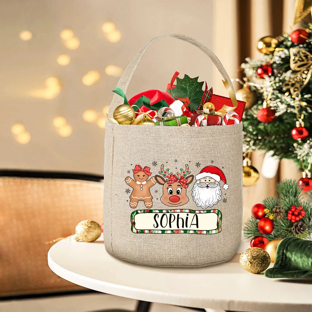 Custom Christmas Santa Sack – Linen Xmas Gift Bag for Kids