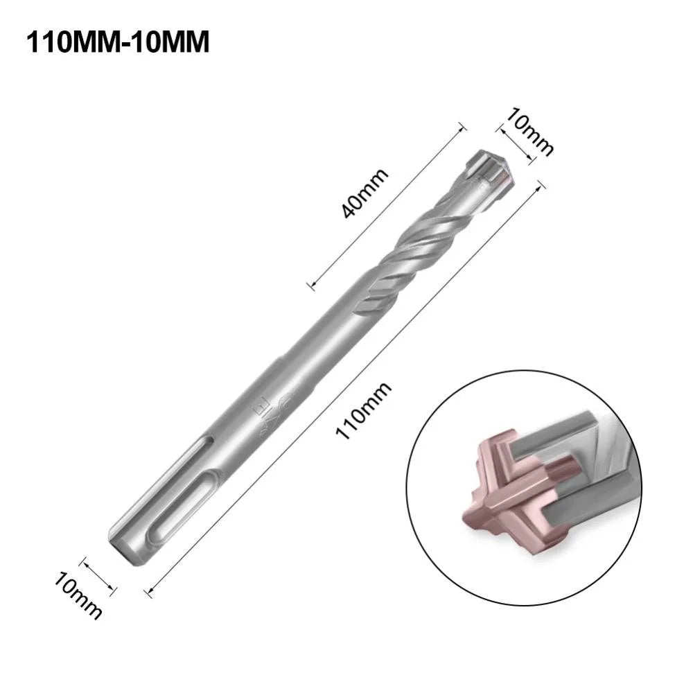 SDS Plus Concrete Drill Bit – 4 Cutter Cross Tip, 5–12mm