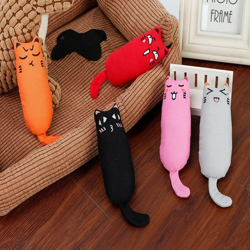 Soft Plush Catnip Thumb Pillow Toy – Interactive Cat Teether