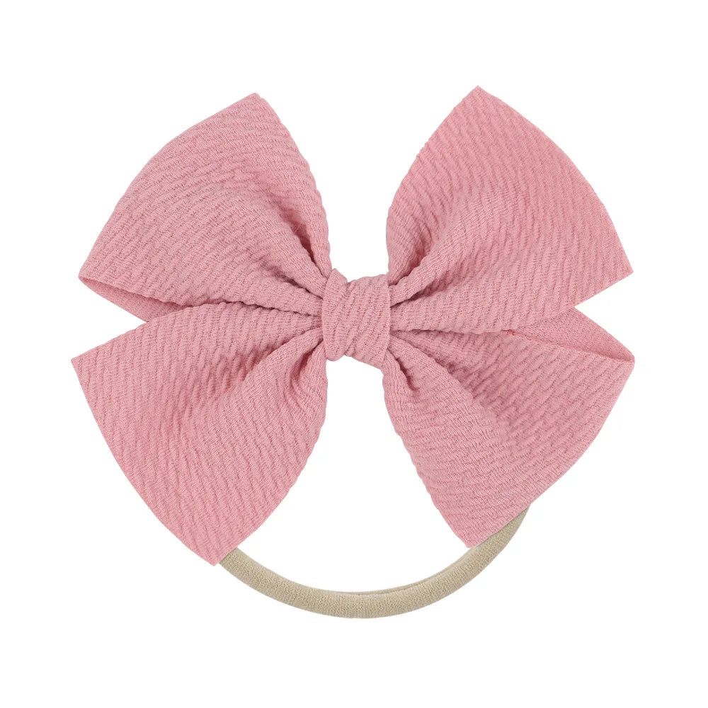 12-Pack Grosgrain Ribbon Hair Bows – Elastic Ponytail Holders
