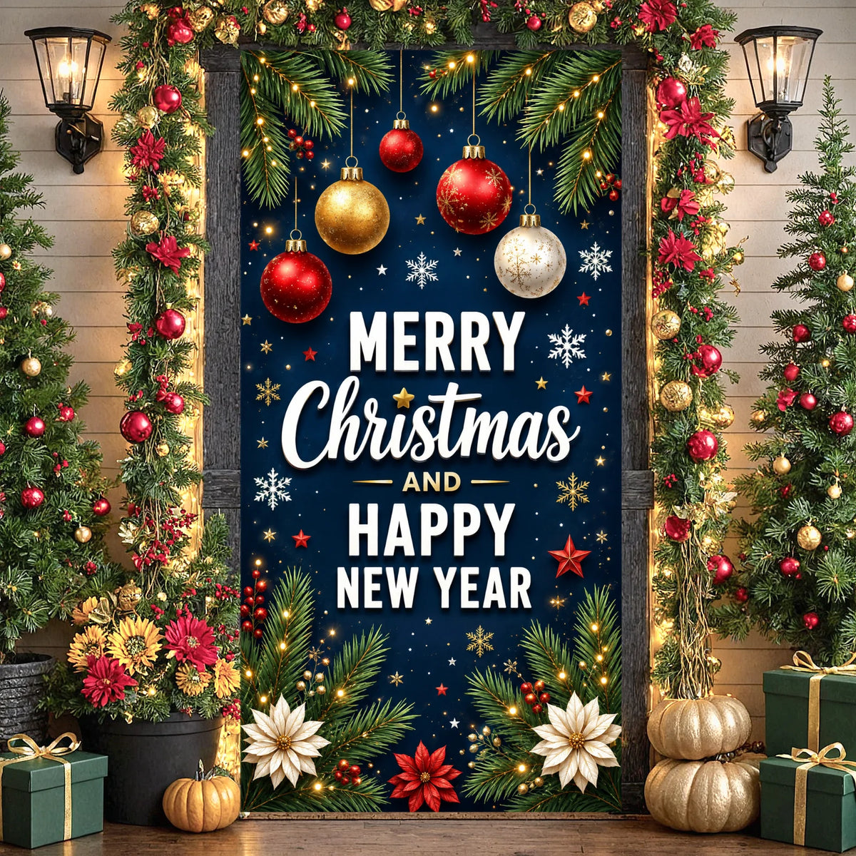 Christmas Snowflake Party Backdrop – Holiday Photo Prop Banner