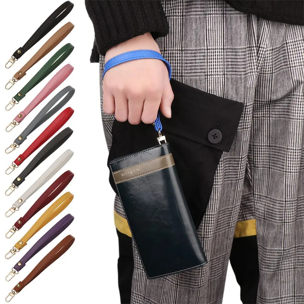 PU Leather Wrist Strap Belt for Wallet & Handbag – 13 Colors