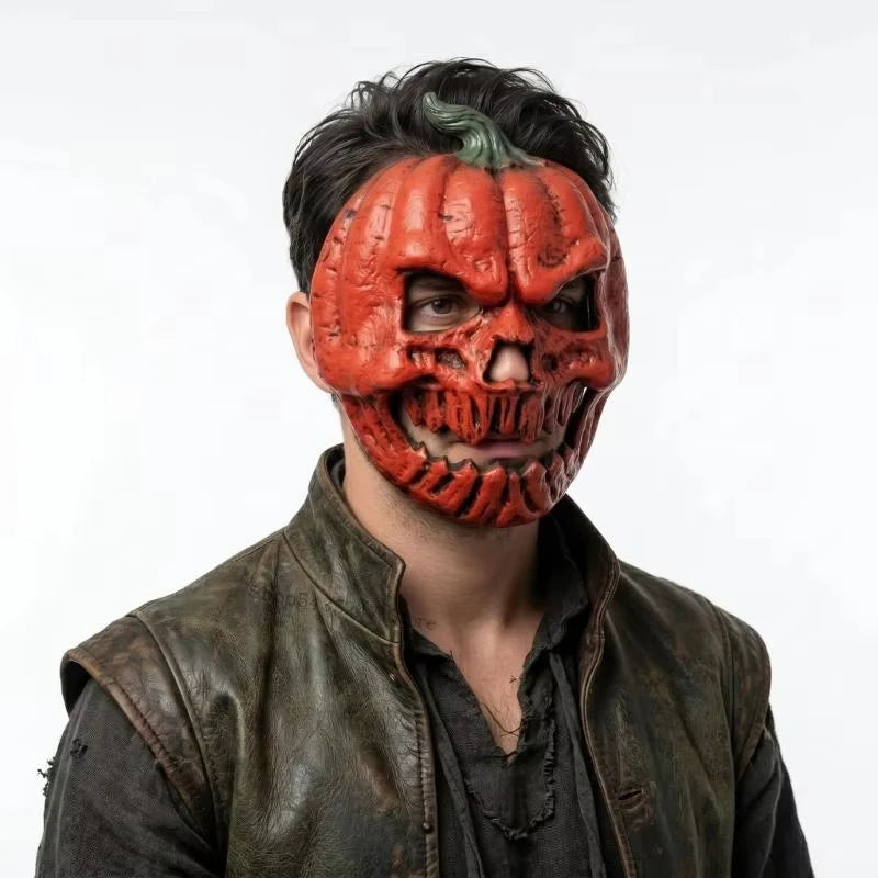 Realistic Pumpkin Face Mask – Halloween Costume Accessory