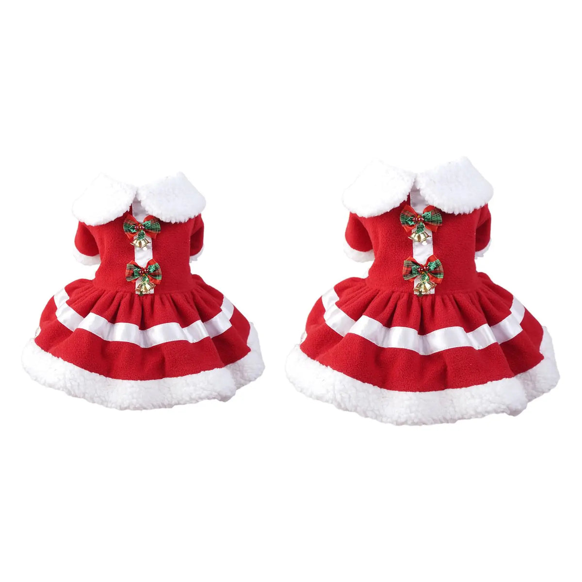 Dog Christmas Costume Dress – Fleece Santa Outfit Small Dogs