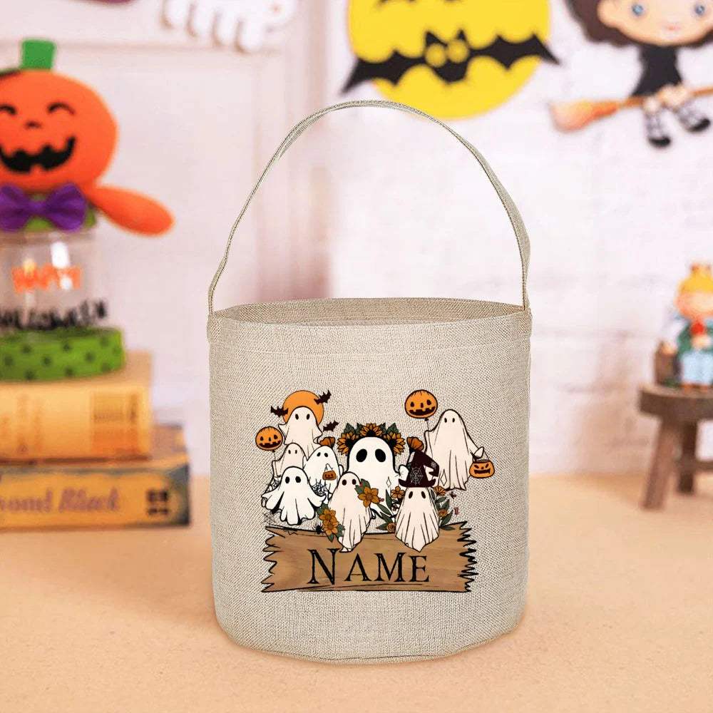 Halloween Trick or Treat Tote Bag – Pumpkin & Bats Design