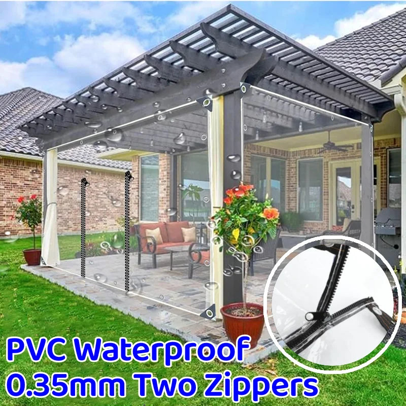 Clear PVC Tarpaulin Dual Zipper – Waterproof Outdoor Cover