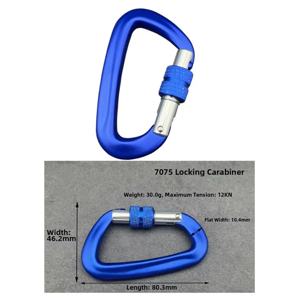 Aluminum D-Shape Safety Carabiner 4KN/12KN/25KN Climbing Lock
