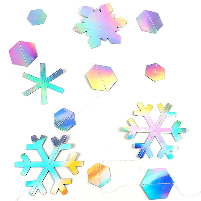 Rainbow Snowflake Christmas Banner 4M | DIY Party Decoration