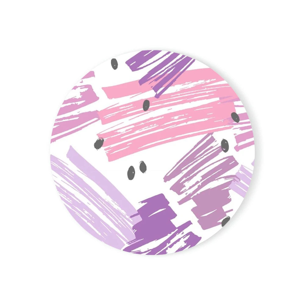 Round Absorbent Ceramic Stone Coaster with Cork Base | Marble Decor