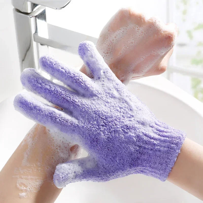 Loofah Exfoliating Shower Gloves & Bath Sponge Scrub Set