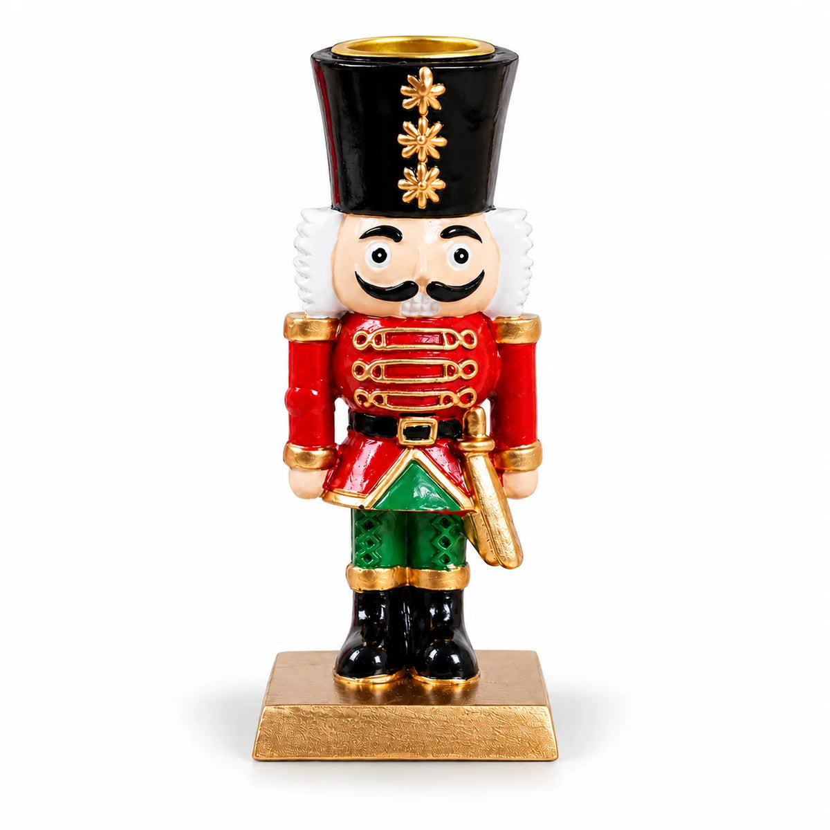Christmas Nutcracker Candle Holder Resin Soldier Figurine