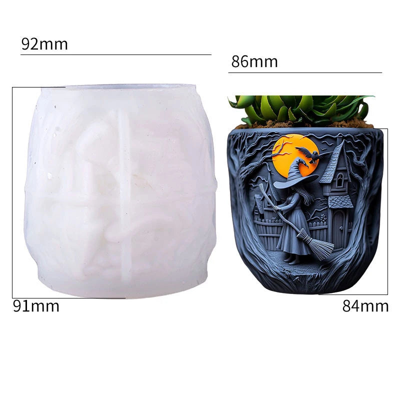 Halloween Witch Silicone Mold – DIY Resin & Candle Casting