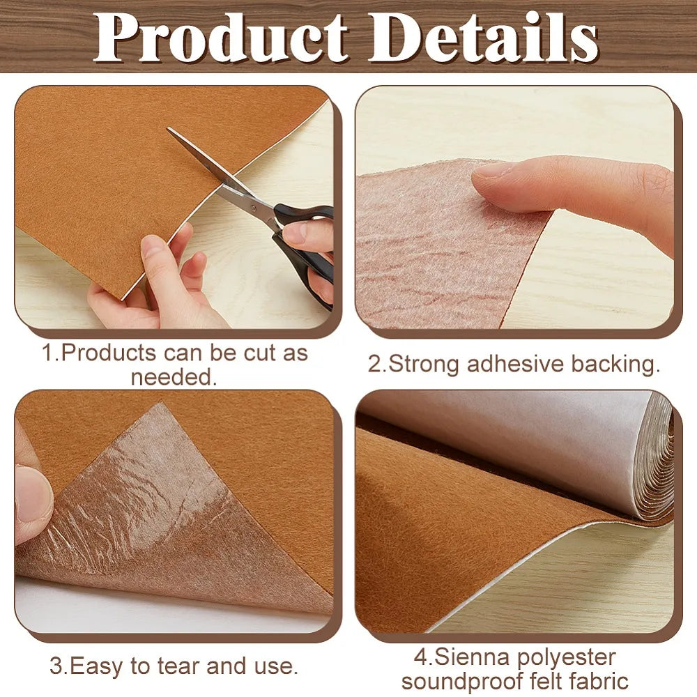 Self-Adhesive Polyester Felt Fabric Roll 4M x 25cm – Craft & Lining