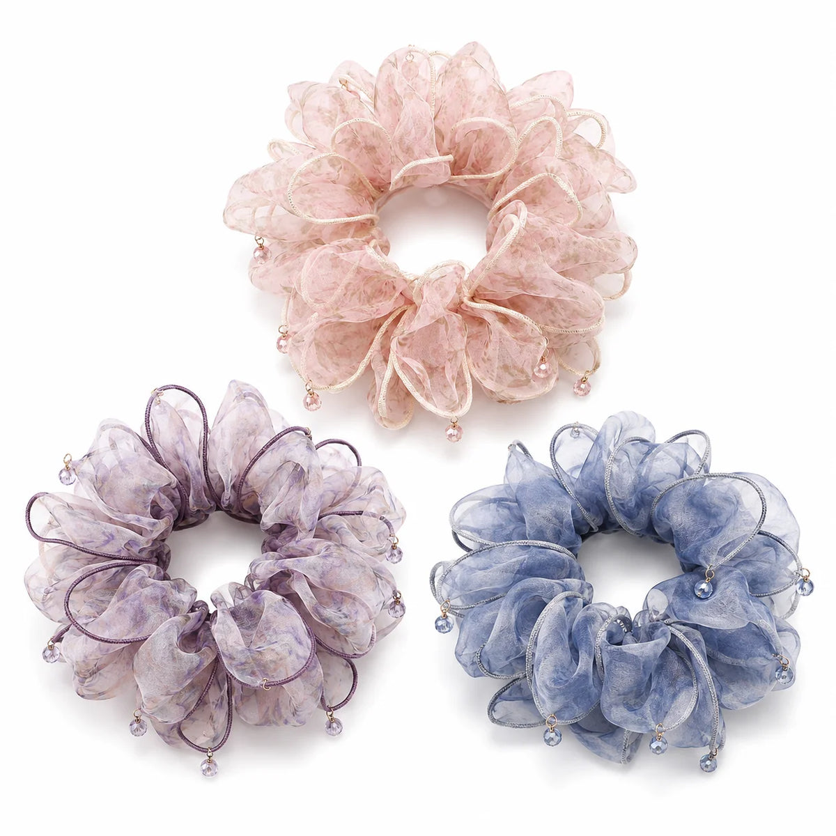 Double Layer Mesh Headband Women – Bun, Ponytail & Floral