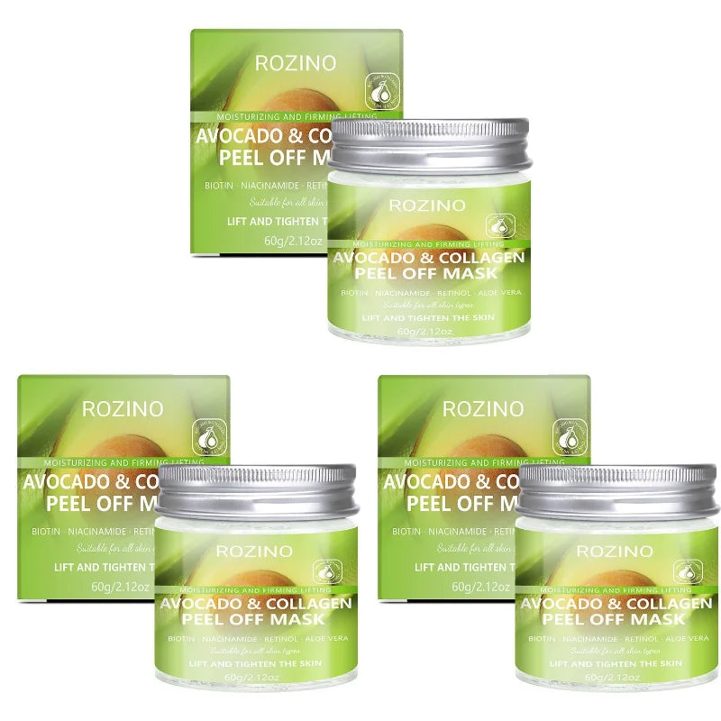 ROZINO Avocado Collagen Peel-Off Face Mask 60g | Deep Cleanse
