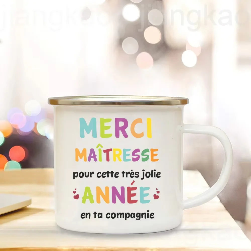 Thank You Teacher Enamel Mug – Teacher's Day Gift Cup