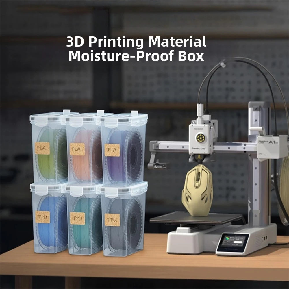 Airtight 3D Filament Storage Container – Transparent & Dustproof