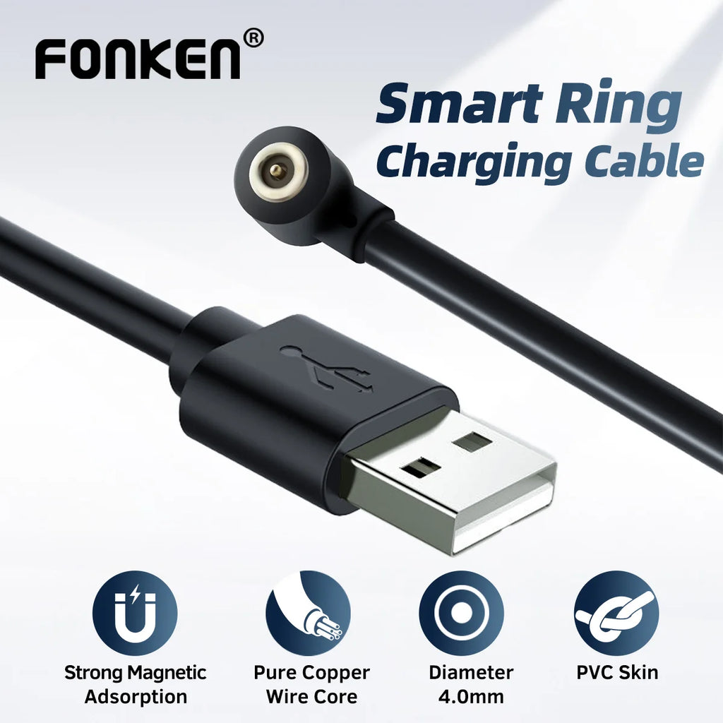 2-Pin Magnetic USB Smart Ring Charging Cable – Fast Charge