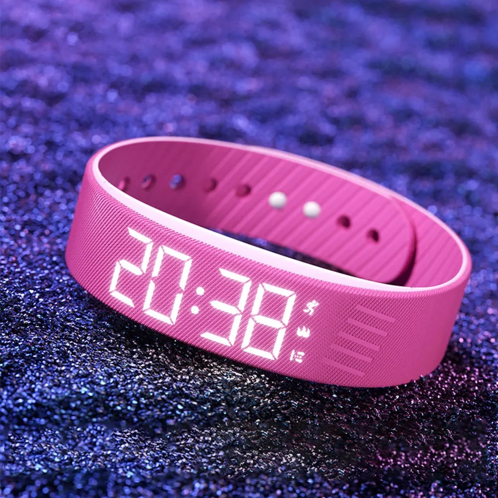 Vibrating Alarm Wristband – LED Clock & Sleep Tracker Watch
