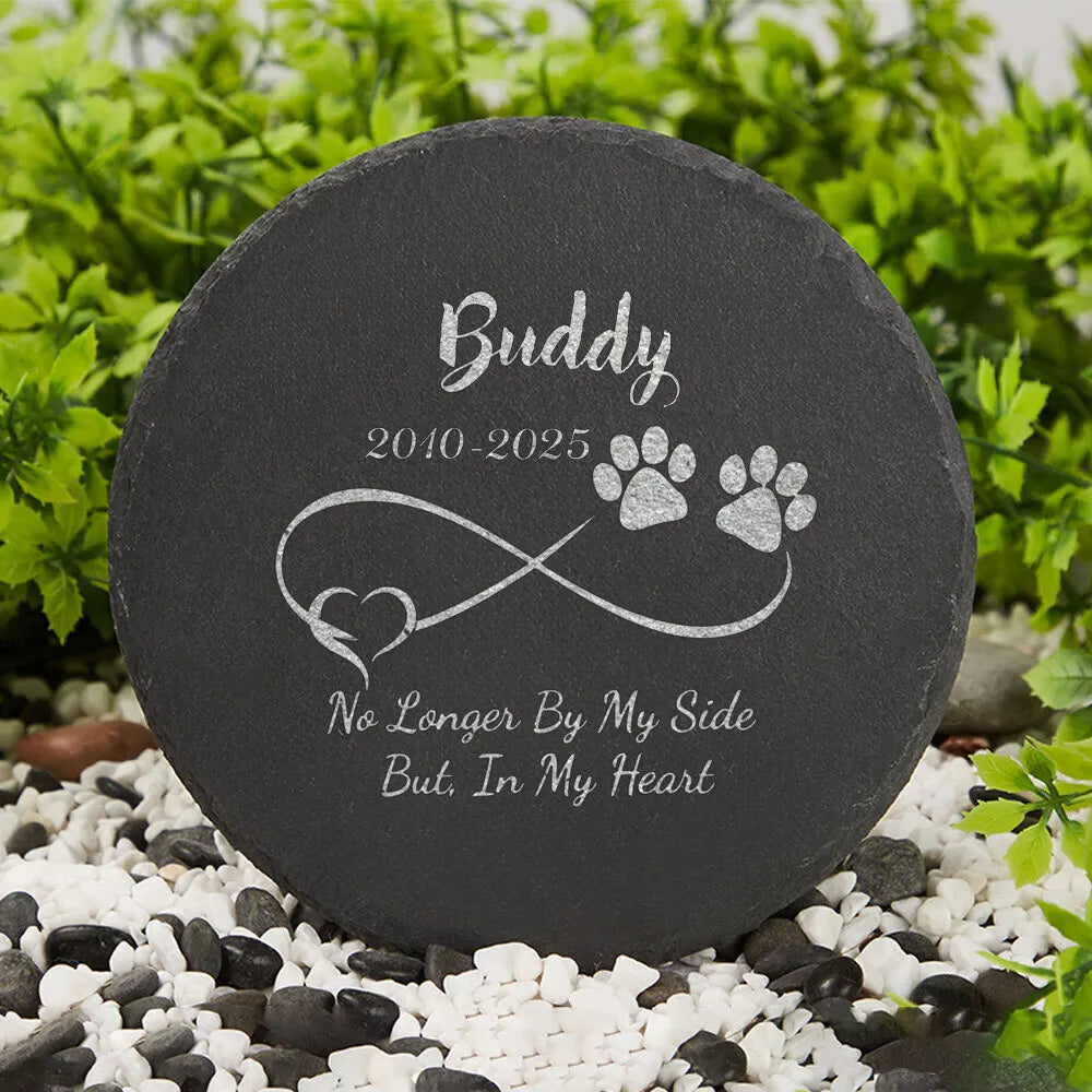 Personalized Engraved Slate Garden Stone – Custom Dog Name