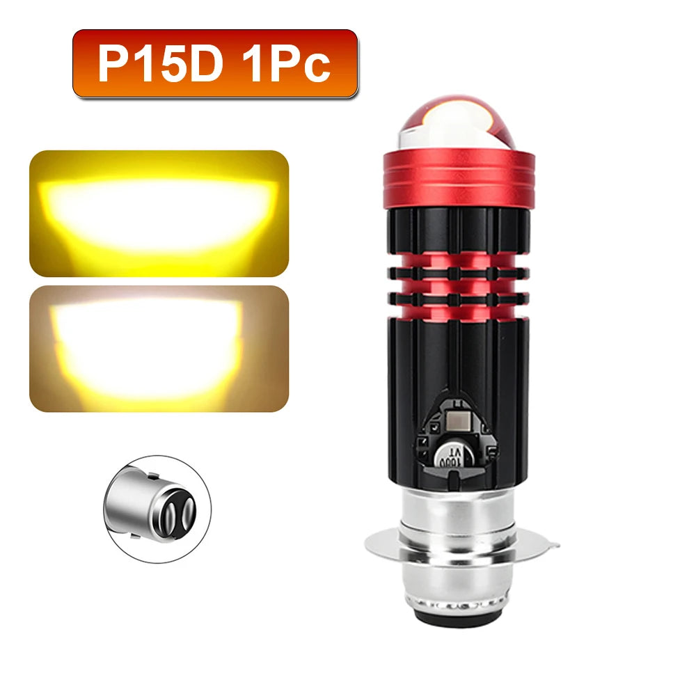 Motorcycle LED Headlight Bulb H4 H6 BA20D P15D – 40000LM
