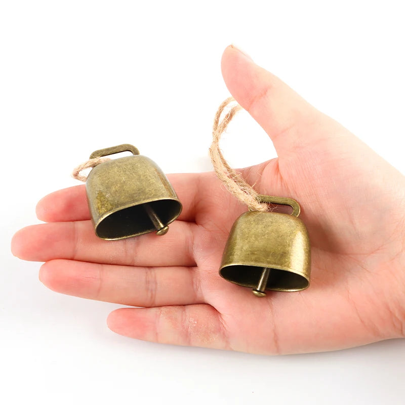 Retro Horn Christmas Pendant Ornaments – 2-Pack | Antique Copper