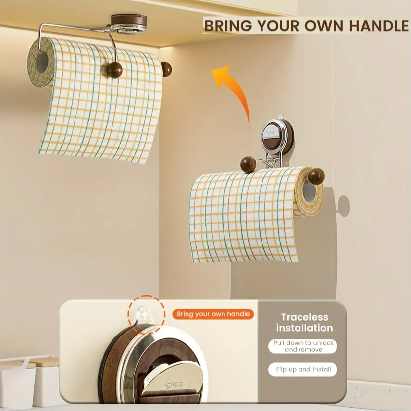 No-Drill Suction Cup Paper Towel Holder | Wall Mount