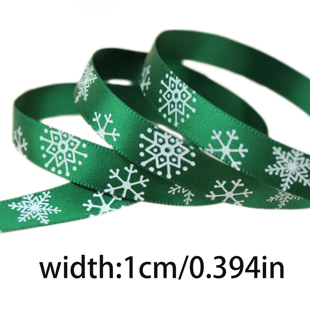 Red Snowflake Satin Ribbon 3/8" – Christmas Gift & Craft